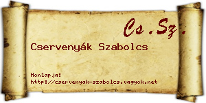Cservenyák Szabolcs névjegykártya